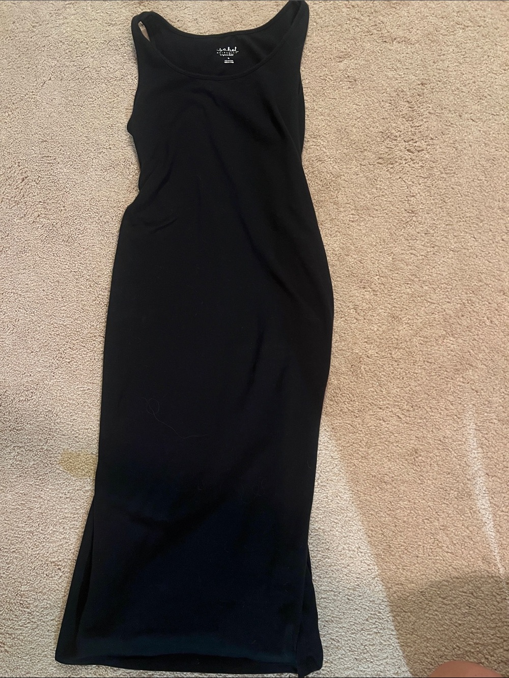 Maternity Black Sleeveless Maxi Dress worn twice